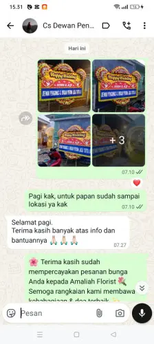 Testimonial Papan Bunga Pernikahan sentul city